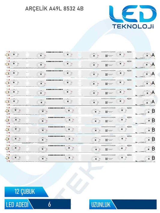 Arçelik A49L 8532 4B 12 Parça 49 inc Tv Led Bar
