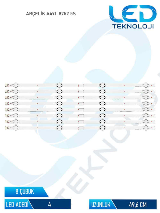 Arçelik A49L 8752 5S 8 Parça 49 inc Tv Led Bar