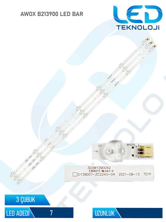 AWOX B213900 Tv Led Bar 3 Parca 39 inc