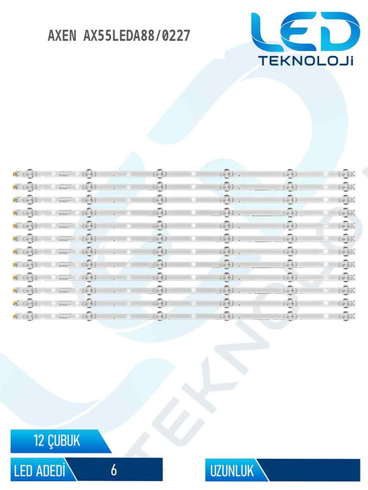 Axen AX55LEDA88/0227 55'' 12 Parça Tv Led Bar