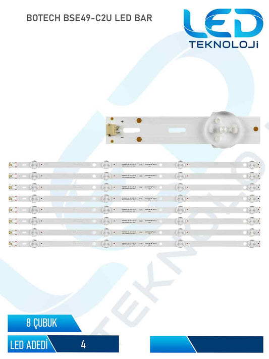 BOTECH BSE49-C2U Led Bar 8 Parca 49 inc