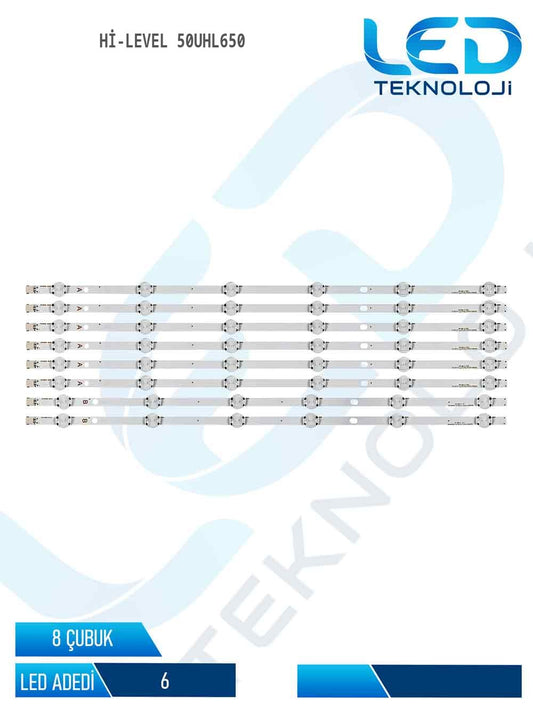 Hi-Level 50UHL650 50'' 8 Parça Tv Led Bar