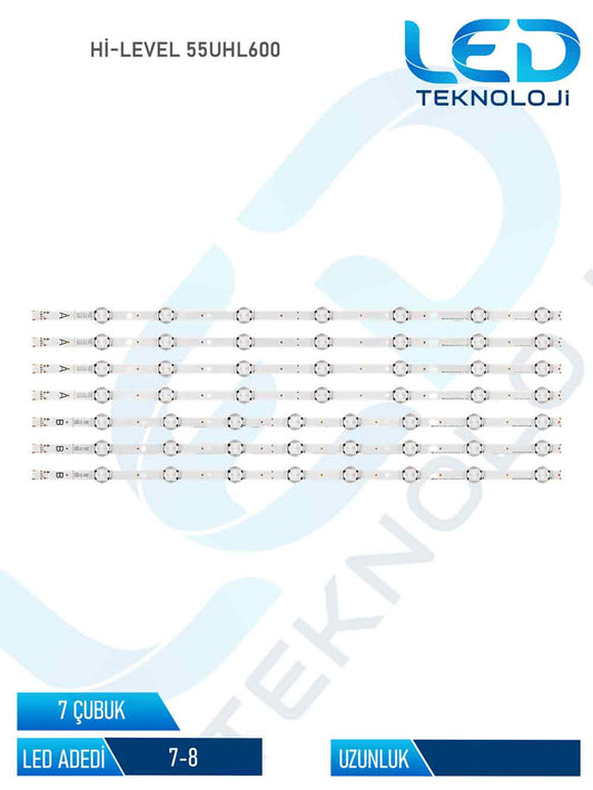 Hi-Level 55UHL600 7 Parça 55 inc Tv Led Bar