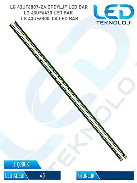 LG 43UF6807-ZA.BPDYLJP 2 Parca 43 inc Tv Led Bar
