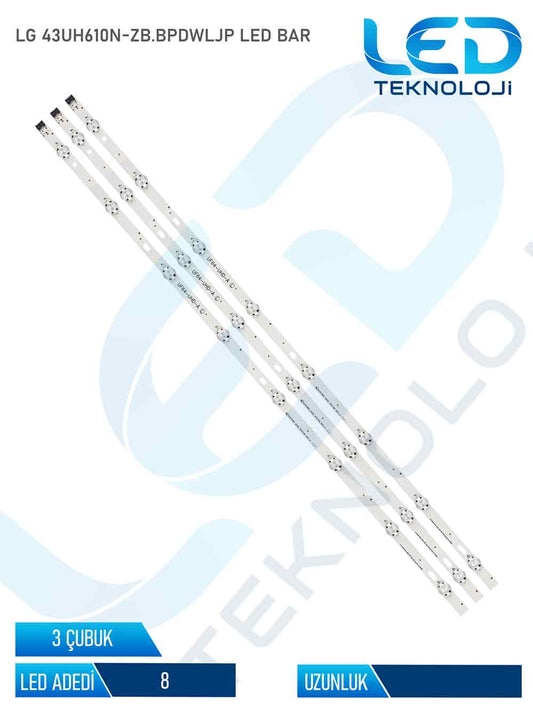 Lg 43UH610N-ZB.BPDWLJP Tv Led Bar 3 Parça 43 inc