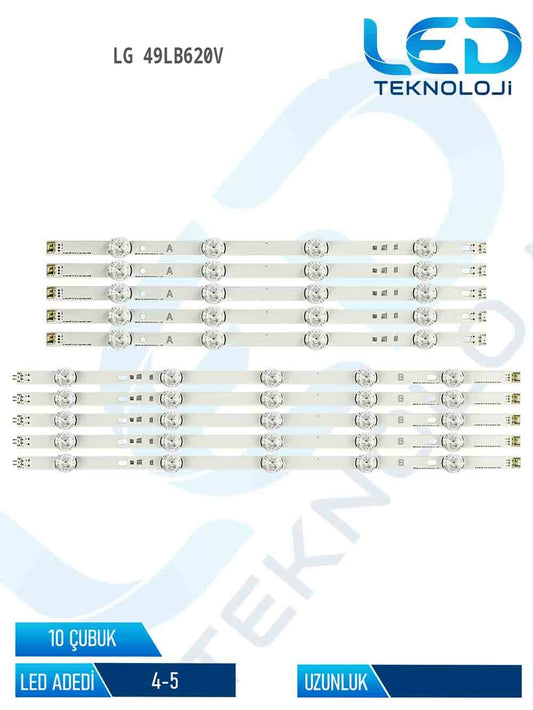 Lg 49LB620V 10 Parça 49 inc Tv Led Bar
