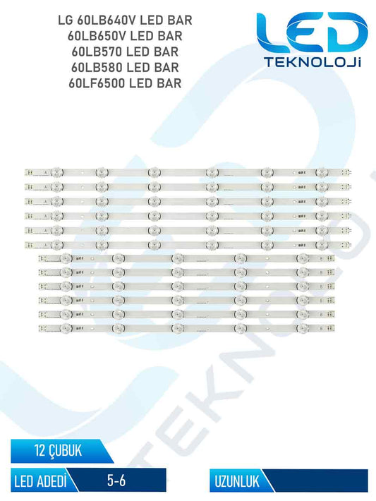 LG 60LB640V Tv Led Bar 12 Parca 60 inc