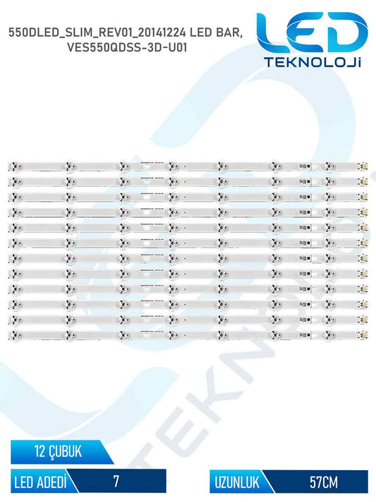 VESTEL 55FA9000 Tv Led Bar 12 Parca 5 inc