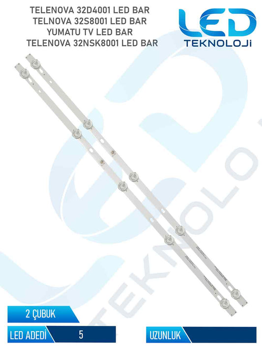 TELENOVA 32D4001 2 Parça 32 inc Tv Led Bar