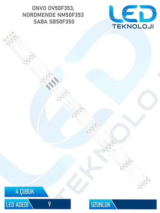 ONVO OV50F353 4 Parça 50 inc Tv Led Bar