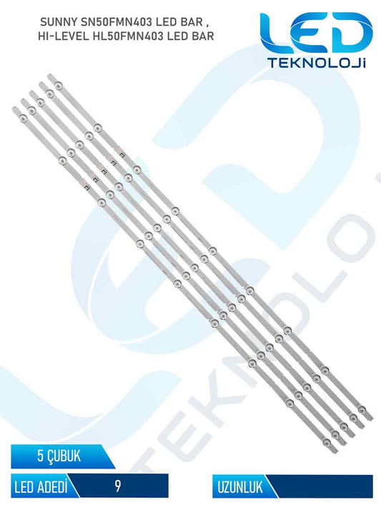 SUNNY SN50FMN403 5 Parça 50 inc Tv Led Bar