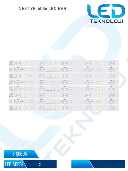 NEXT YE-4036 Led Bar 8 Parca 40 inc