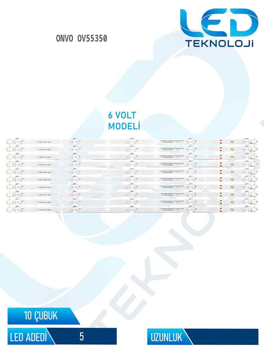 ONVO OV55350 10 Parça 55 inc Tv Led Bar