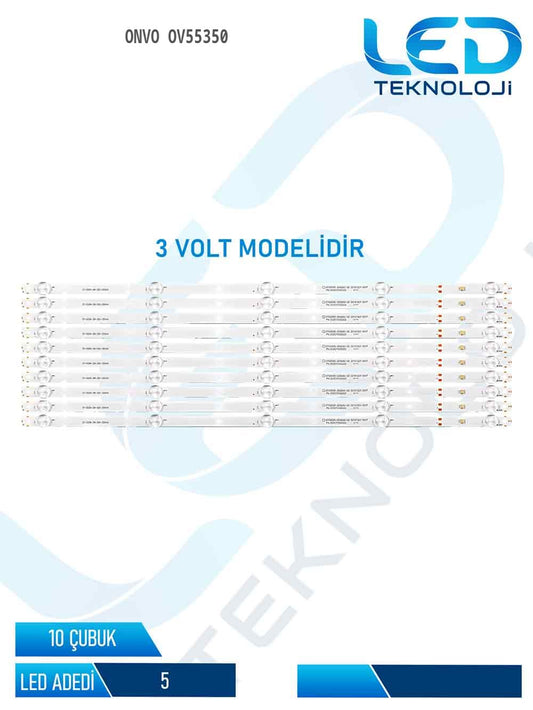 ONVO OV55350 Led Bar 10 Parca 55 inc