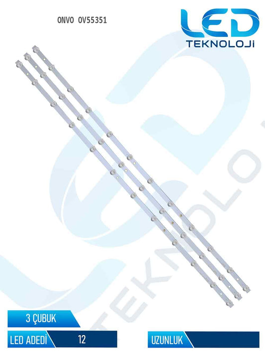 Onvo OV55351 3 Parça 55 inc Tv Led Bar