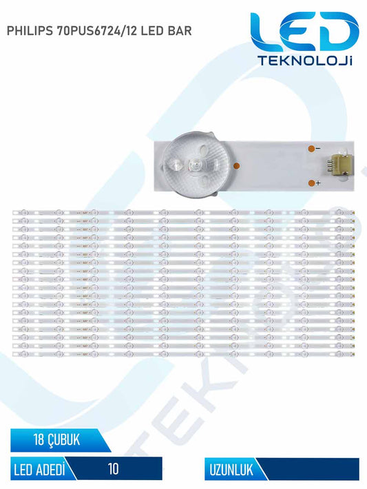PHILIPS 70PUS6724/12 Tv Led Bar 18 Parca 70 inc