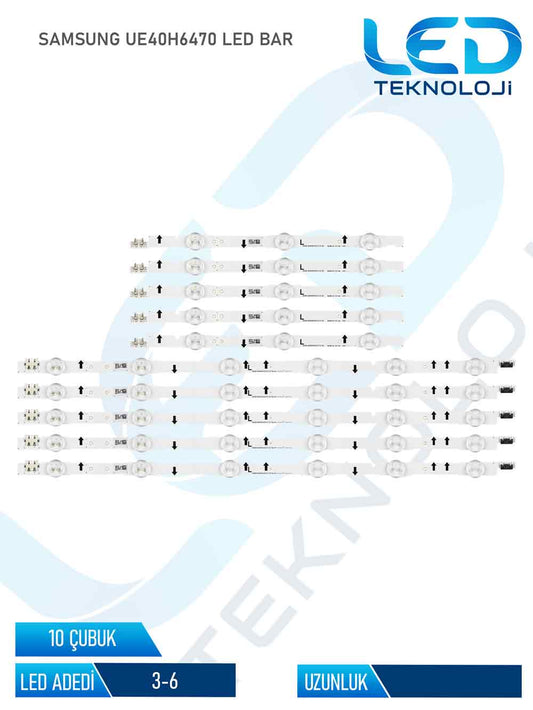 SAMSUNG UE40H6470 10 Parça 40 inc Tv Led Bar