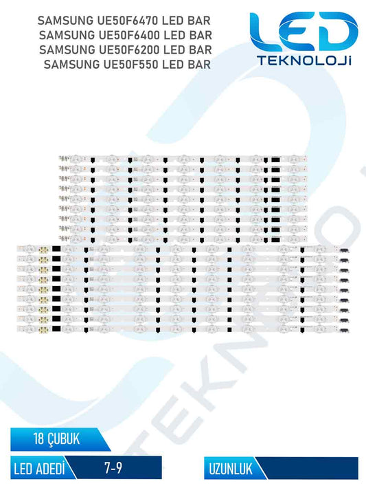 Samsung UE50F6470 Tv Led Bar 18 Parca 50 inc