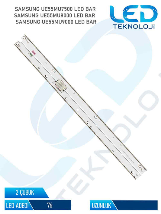 SAMSUNG UE55MU7500 Tv Led Bar 2 Parca 55 inc