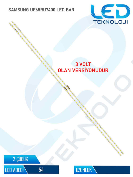 SAMSUNG UE65RU7400 Tv Led Bar 2 Parça 65 inc