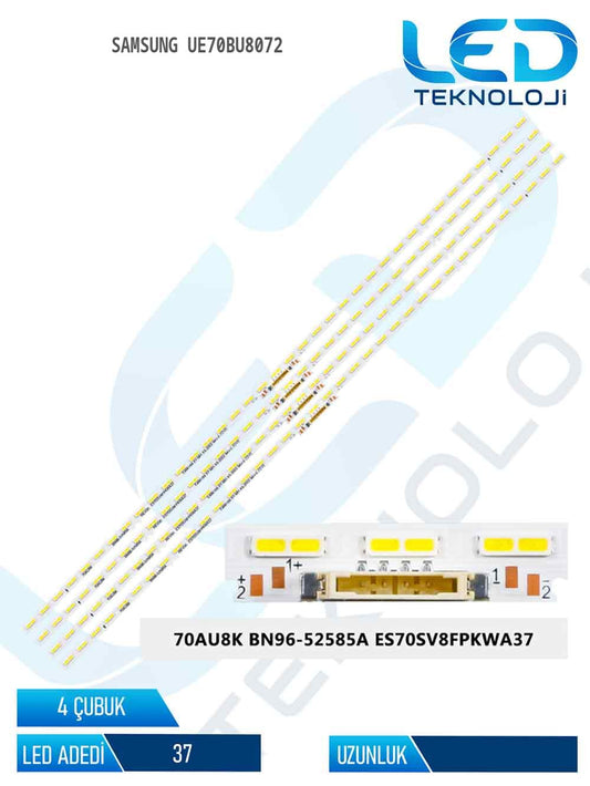 Samsung UE70BU8072 70'' 4 Parça Tv Led Bar