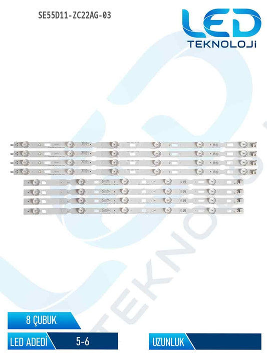 SE55D11-ZC22AG-03 8 Parça 55 inc Tv Led Bar