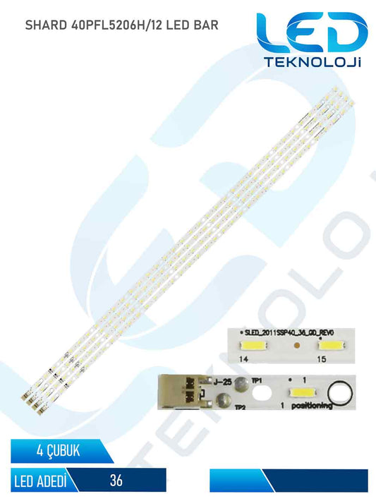 Philips 40PFL5206H/12 Led Bar 4 Parca 40 inc