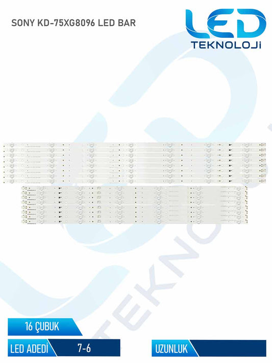 SONY KD-75XG8096 Tv Led Bar 18 Parca 75 inc