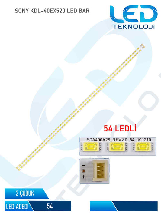 SONY KDL-40EX520 Led Bar 2 Parca 40 inc
