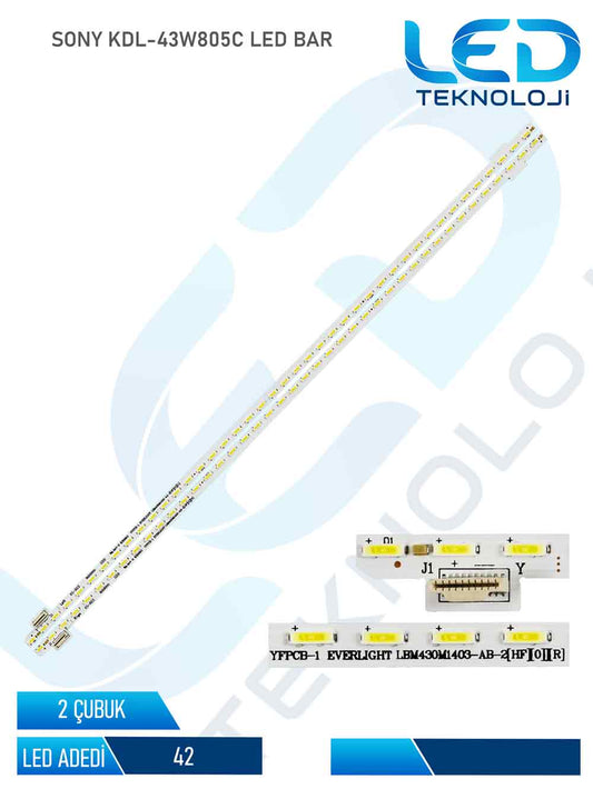 SONY KDL-43W805C Led Bar 2 Parca 43 inc