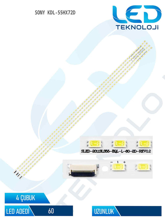 Sony KDL-55HX72D 55'' 4 Parça Tv Led Bar