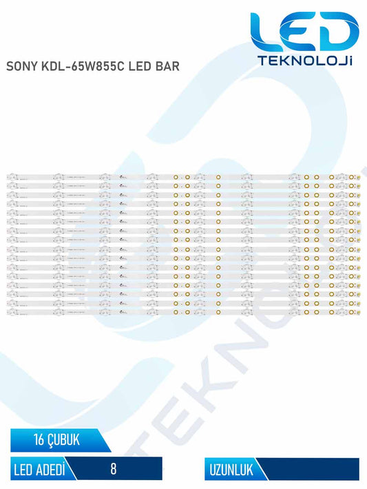 SONY KDL-65W855C Tv Led Bar 16 Parca 65 inc