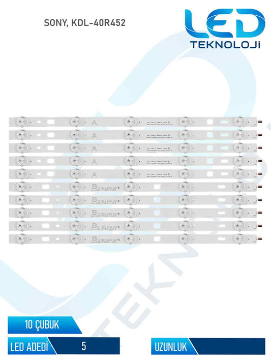 SONY KDL-40R452 10 Parça 40 inc Tv Led Bar