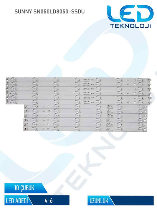 Sunny SN050LD8050-SSDU 10 Parca 50 inc Tv Led Bar