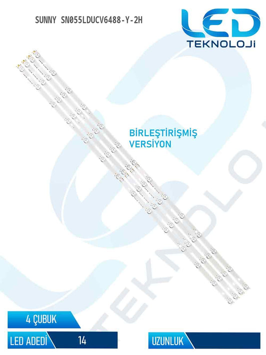 Sunny SN055LDUCV6488-Y-2H 55'' 4 Parça Tv Led Bar