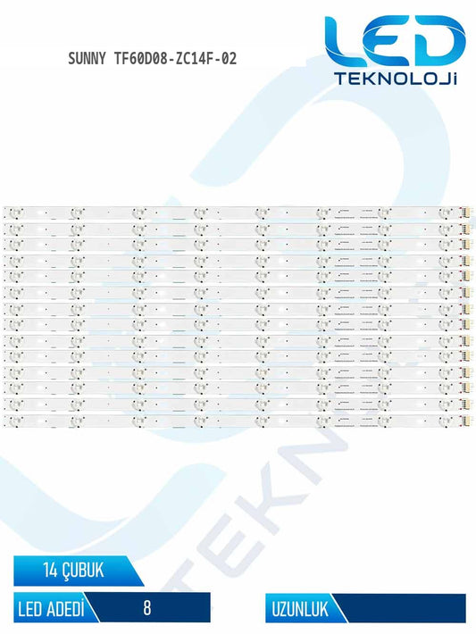 Sunny TF60D08-ZC14F-02 60'' 14 Parça Tv Led Bar