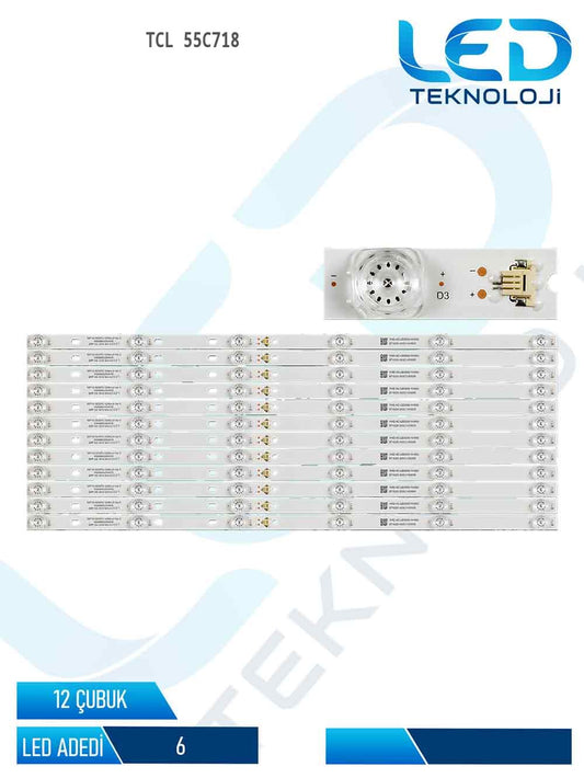 TCL 55C718 55'' 12 Parça Tv Led Bar