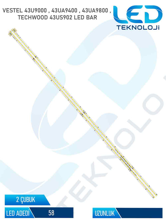 VESTEL 43U9000 Led Bar 2 Parca 43 inc