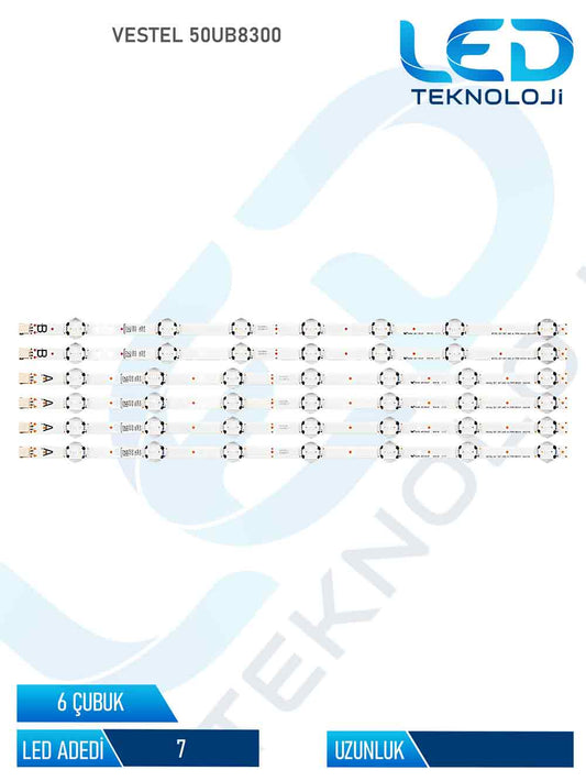 VESTEL 50UB8300 6 Parça 50 inc Tv Led Bar