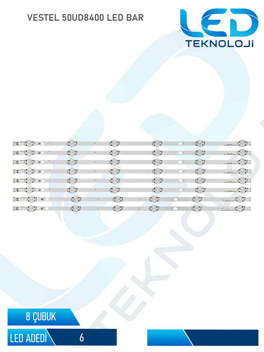 VESTEL 50UD8400 Led Bar 8 Parca 50 inc
