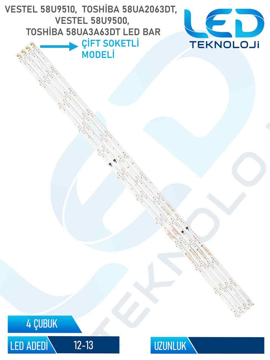 Vestel 58U9510 Tv Led Bar 12 Parca 58 inc