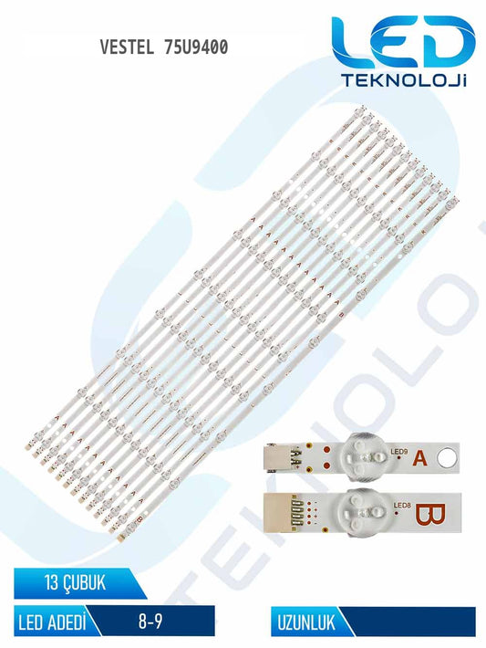 Vestel 75U9400 75'' 13 Parça Tv Led Bar