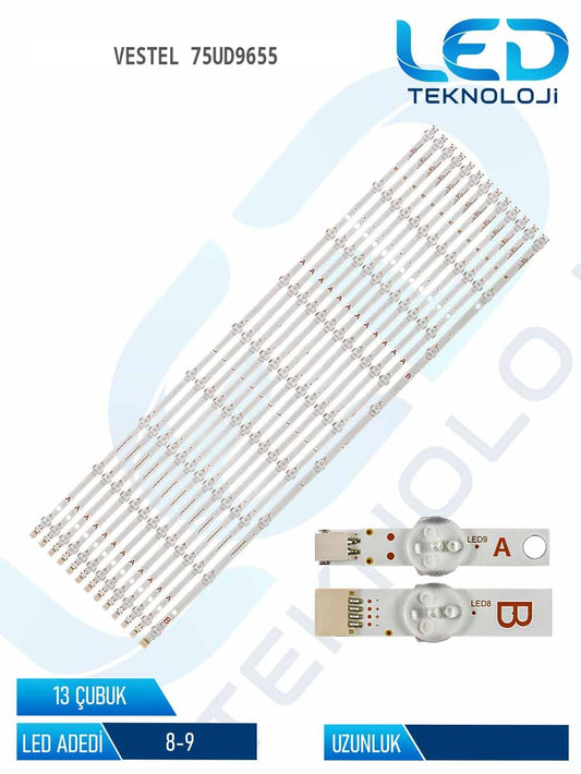 Vestel 75UD9655 75'' 13 Parça Tv Led Bar