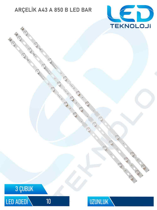 Arcelik A43 A 850 B Tv Led Bar 3 Parca 43 inc