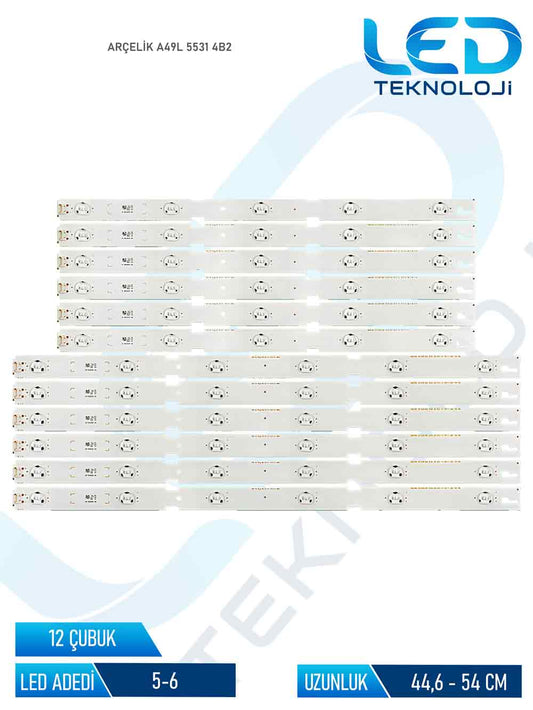 Arcelik A49L 5531 4B2 12 Parca 49 inc Tv Led Bar