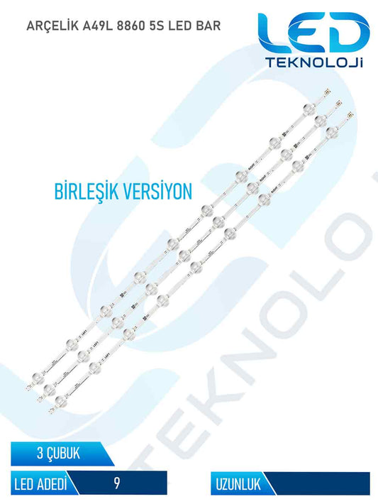 Arcelik A49L 8860 5S 3 Parca 49 inc Tv Led Bar