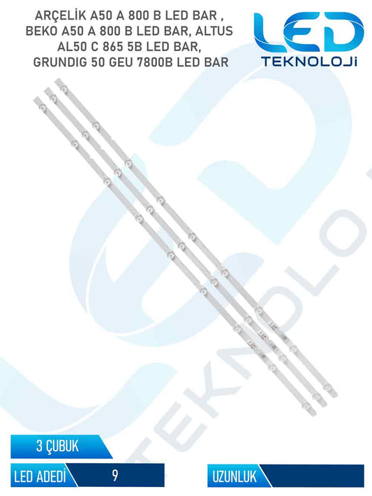 Arcelik A50 A 800 B Tv Led Bar 3 Parca 50 inc