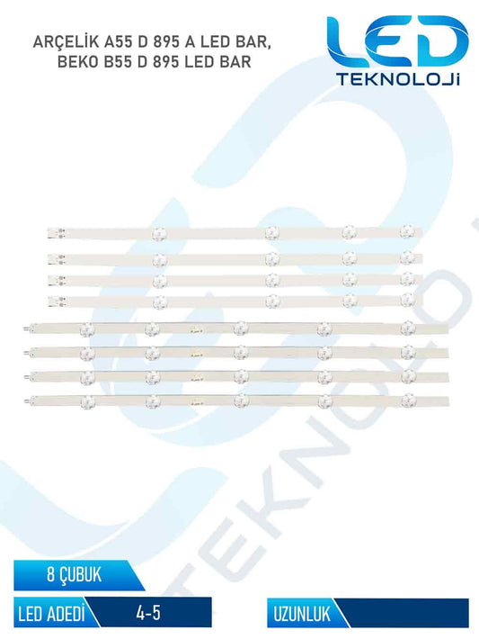 Arcelik A55 D 895 A Tv Led Bar 8 Parca 55 inc
