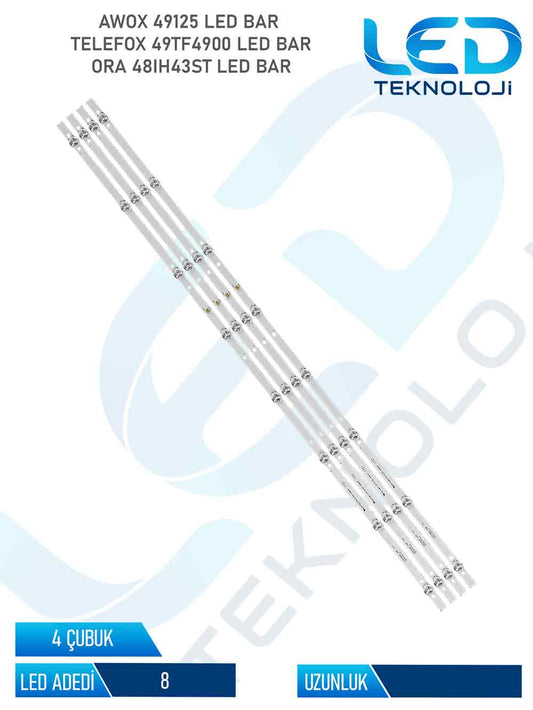 Awox 49125 Tv Led Bar 4 Parca 49 inc
