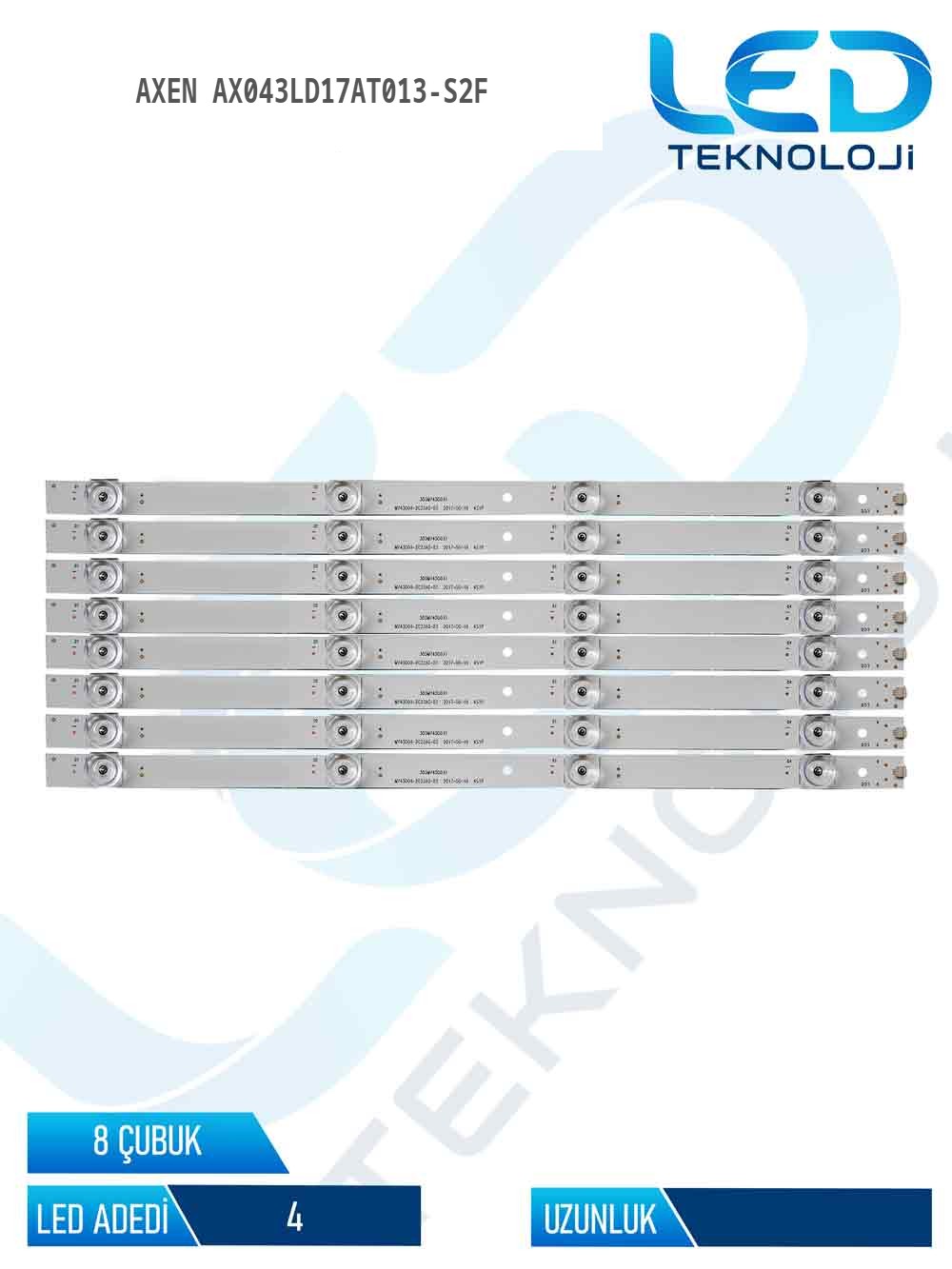 Axen AX043LD17AT013-S2F 43'' 8 Parça Tv Led Bar